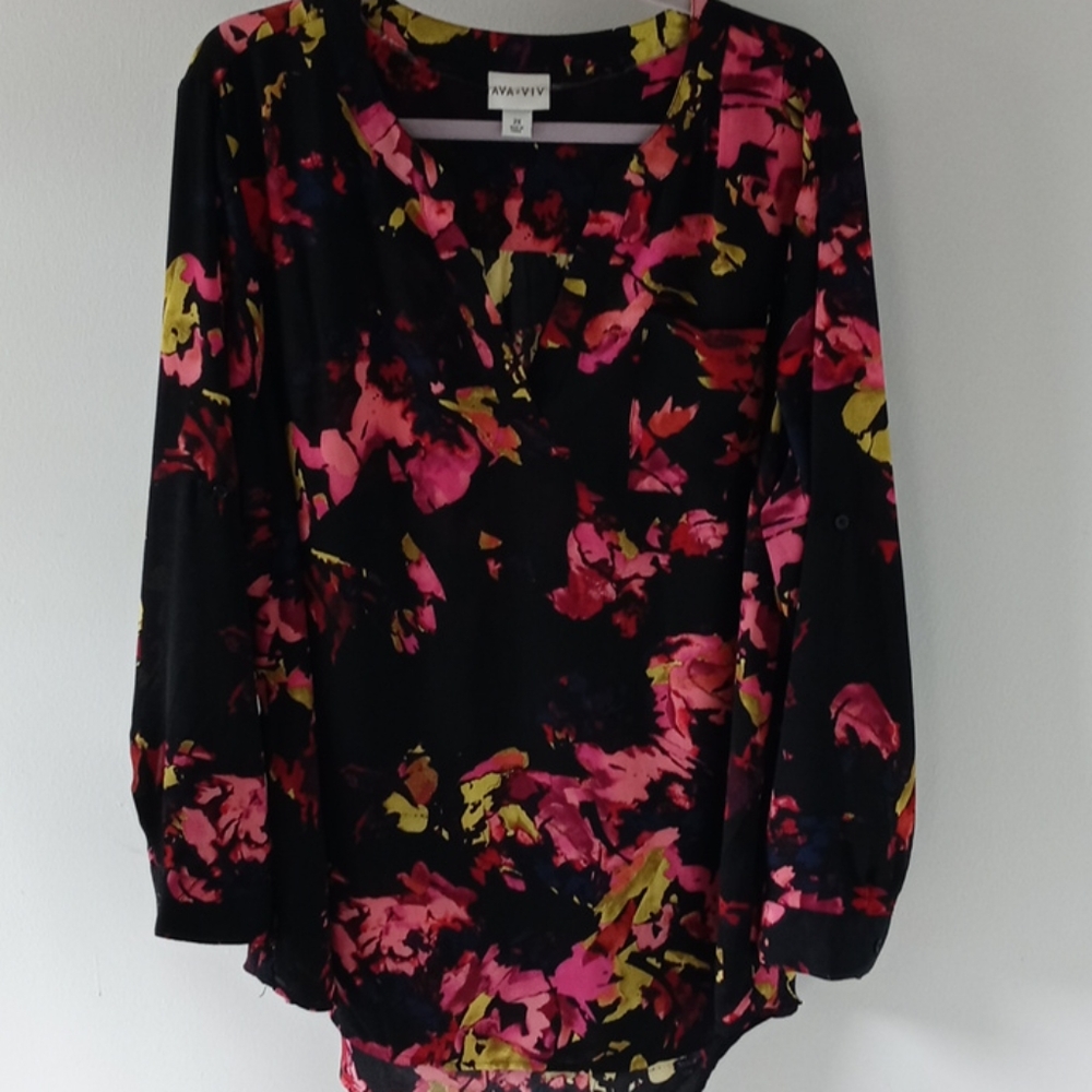 Ava & Viv split-neck popover tunic, 2x
